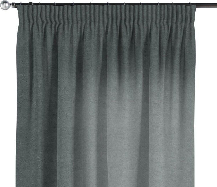 Комплект штор на тесьме «Карандаш», вельвет серый от 130 см